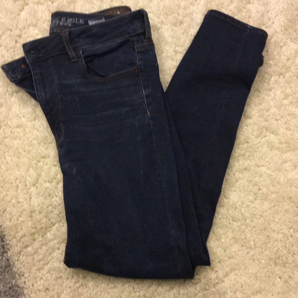 Dark wash hi rise skinny jegging